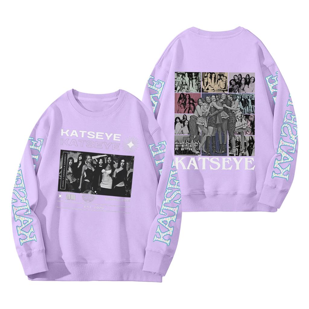 Women's Fashion Long Sleeve Print Round Neck Loose Pullover Sweater Top