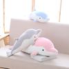 Grey Pink Blue Dolphin Plush Stuffed Animal Soft Doll Cuddle Pillow Sleeping Hug Toy Boy Girl Kid Bedroom Decor Cute Kawaii Gift