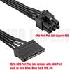 6Pin To 3x SATA Straight, HDD SSD Power Supply Cable for Gigabyte GP-P750GM, GP-P850GM, GP-P1000GM Gold Modular Power Supply