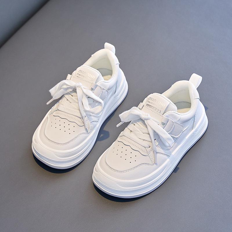 2025 Autumn Girls' White Skate Shoes - Versatile Soft Sole Sports Shoes for Older Kids