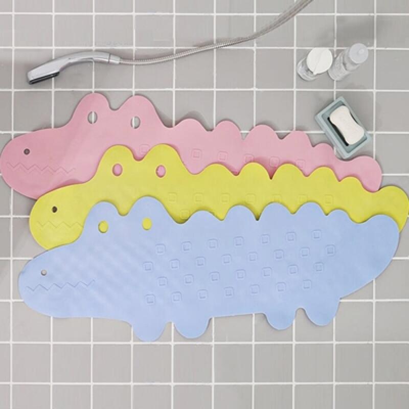 Pastel Crocodile Bath Mat Non-Slip Bathroom Mat for Infants KC Certified Crocodile Mat_Pink