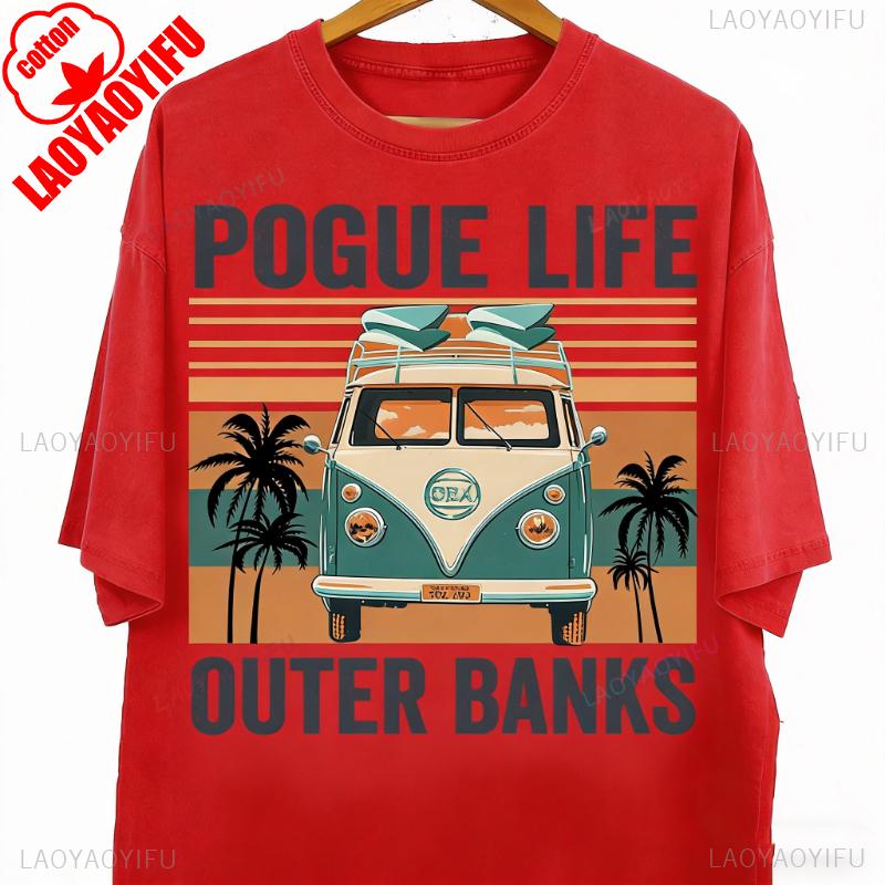 Vintage 90s Bootleg Style Pogue Life Outer Banks Gifts for Man and Women Unisex TShirt Hipster Street Fashion Shortsleev
