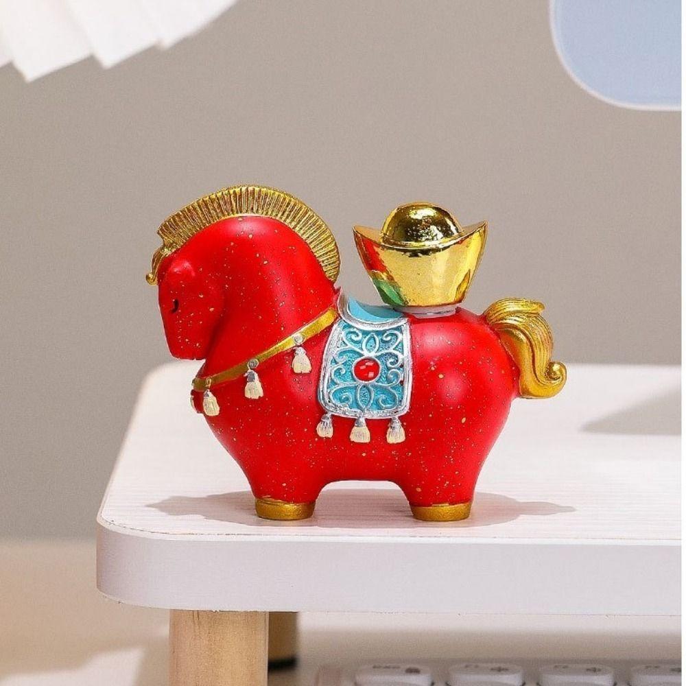 Resin Horse Miniature Horse Mascot Desktop Ornament Cute Zodiac Horse Ornaments  Bookshelf
