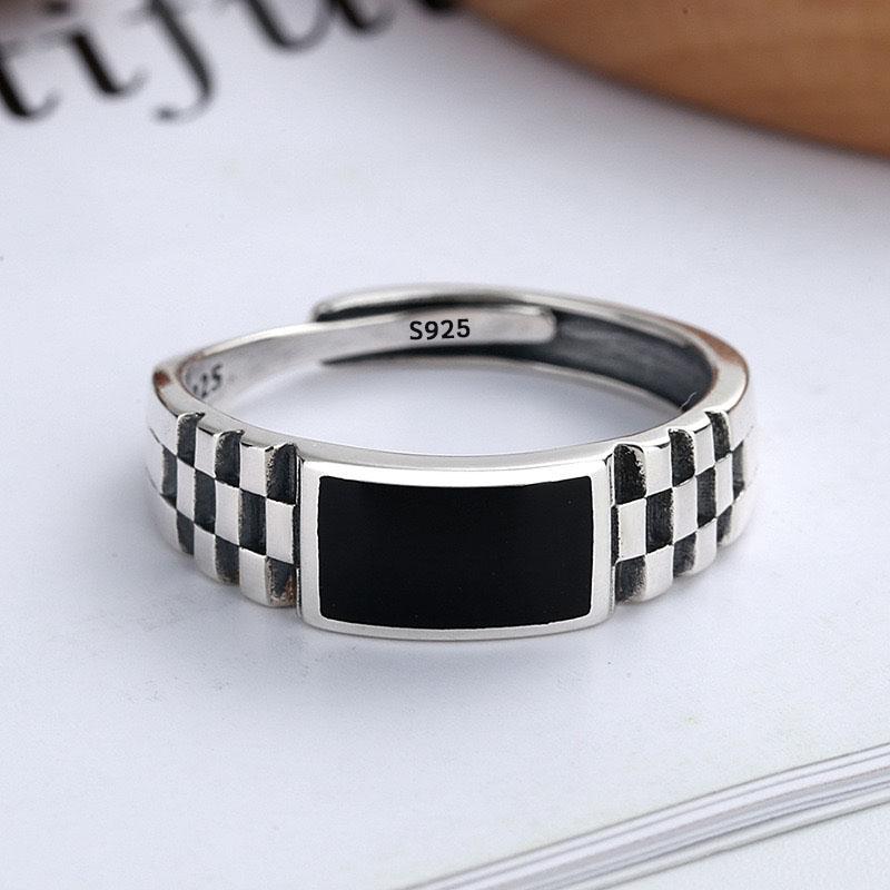 Xiaomi 925 Sterling Silver Rings for Women Couple Minimalist Handmade Simple Retro Black Ring Fine Jewelry Gift Prevent Allergy