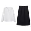 Spring 2025 Women's Fashionable Two-Piece Suit: Temperament Shirt & Midi Skirt (HR968-8)