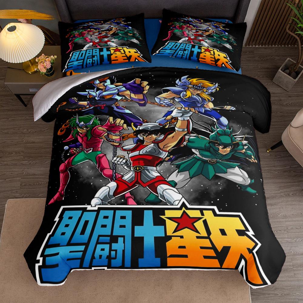 LOS CABALLEROS DEL ZODIAC Duvet Cover Set Without Sheet King Queen Double Full Twin Single Size Bed Linen Set