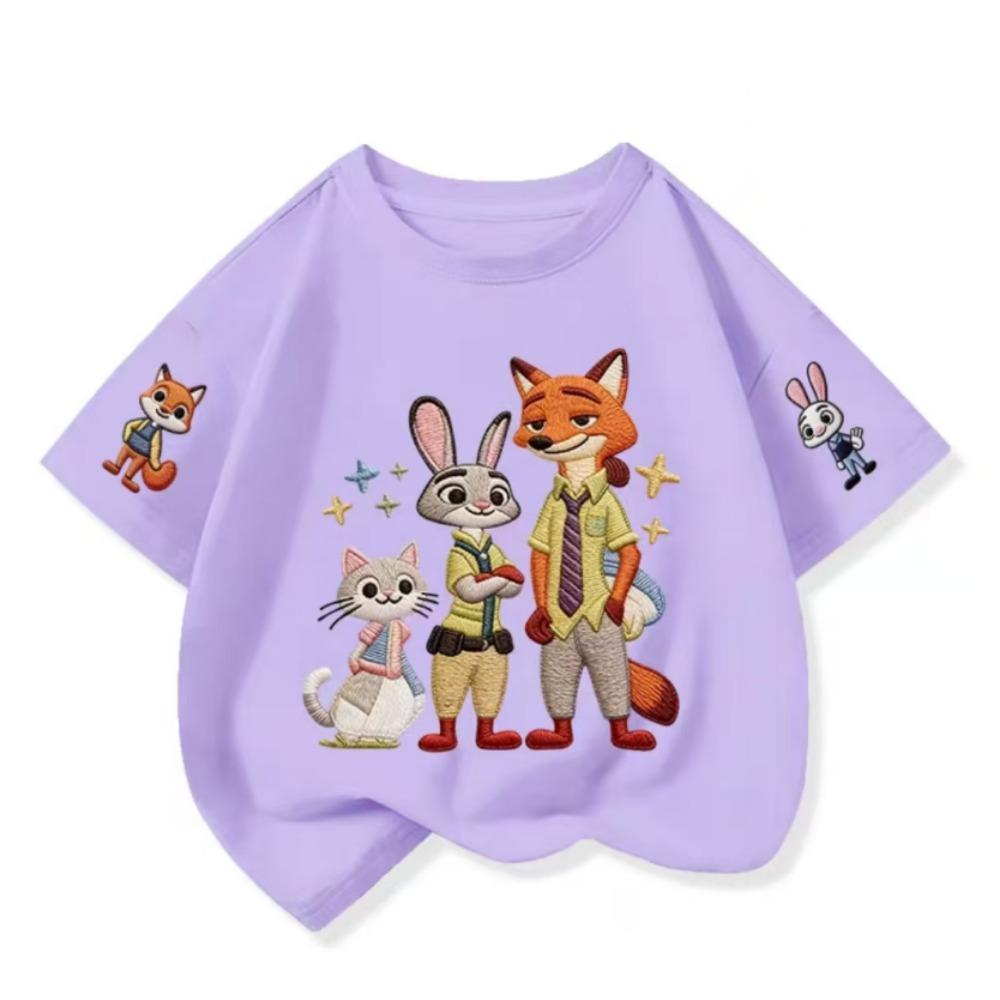 Crazy Animal Cartoon Pattern Short-Sleeved T-Shirt -Popular Children's Shirt