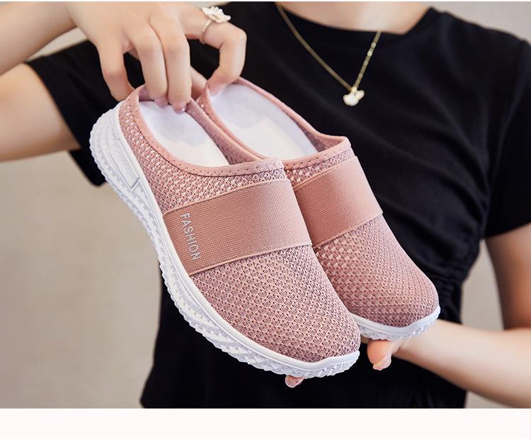 Damen 2025 Fly-knit Atmungsaktive Geschlossene Zehenpartie Lässige Outdoor-Slipper