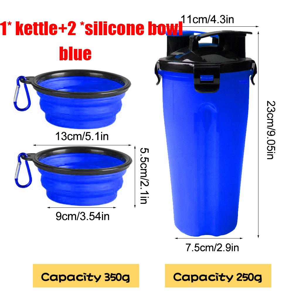 Portable 2 In 1 Pet Food Water Food Container with Folding Silicone Pet Bowls Outdoor Travel Dog Feeder Cup Pets Supplies