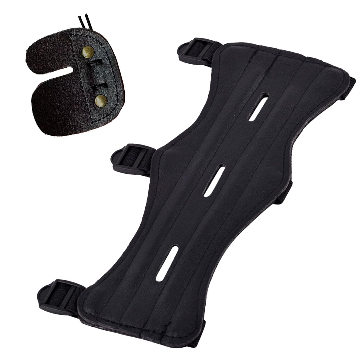 

monoii Tab Set Archery Arm Guard Tabs Kyudo Arm Protection Finger Protector Finger Guard Shooting Safety Protection Leather d666 чорний