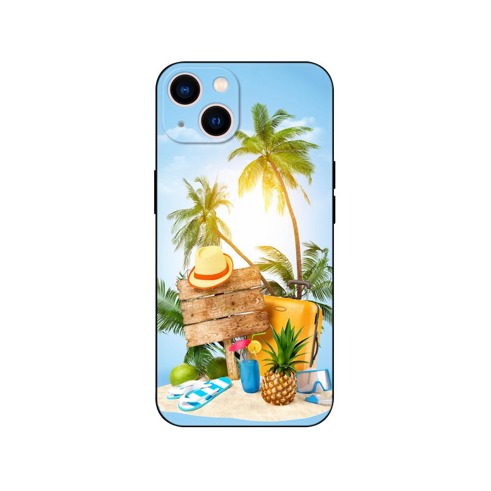 

Black tpu Case For OPPO Realme C11 Case For Realme C 11 RealmeC11 Back RMX2185 Case Cover Bumper Summer Palm Tree Realme C11 2020
