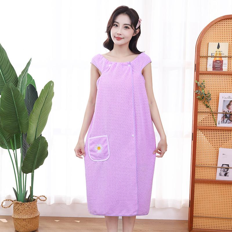 Coral Fleece Bath Skirt Is Soft and Skin-friendly Can Be Worn Suspender Bathrobe Variety Bath Towel Beach Towel Can Be Worn Bath Towel