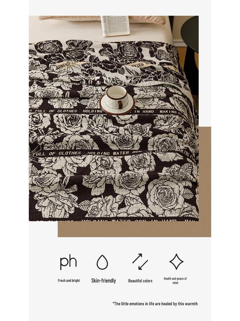 2026 Maillard-Stil Baumwollgaze Handtuchdecke - Garngefärbtes Jacquard Sommer Nickerchenbezug