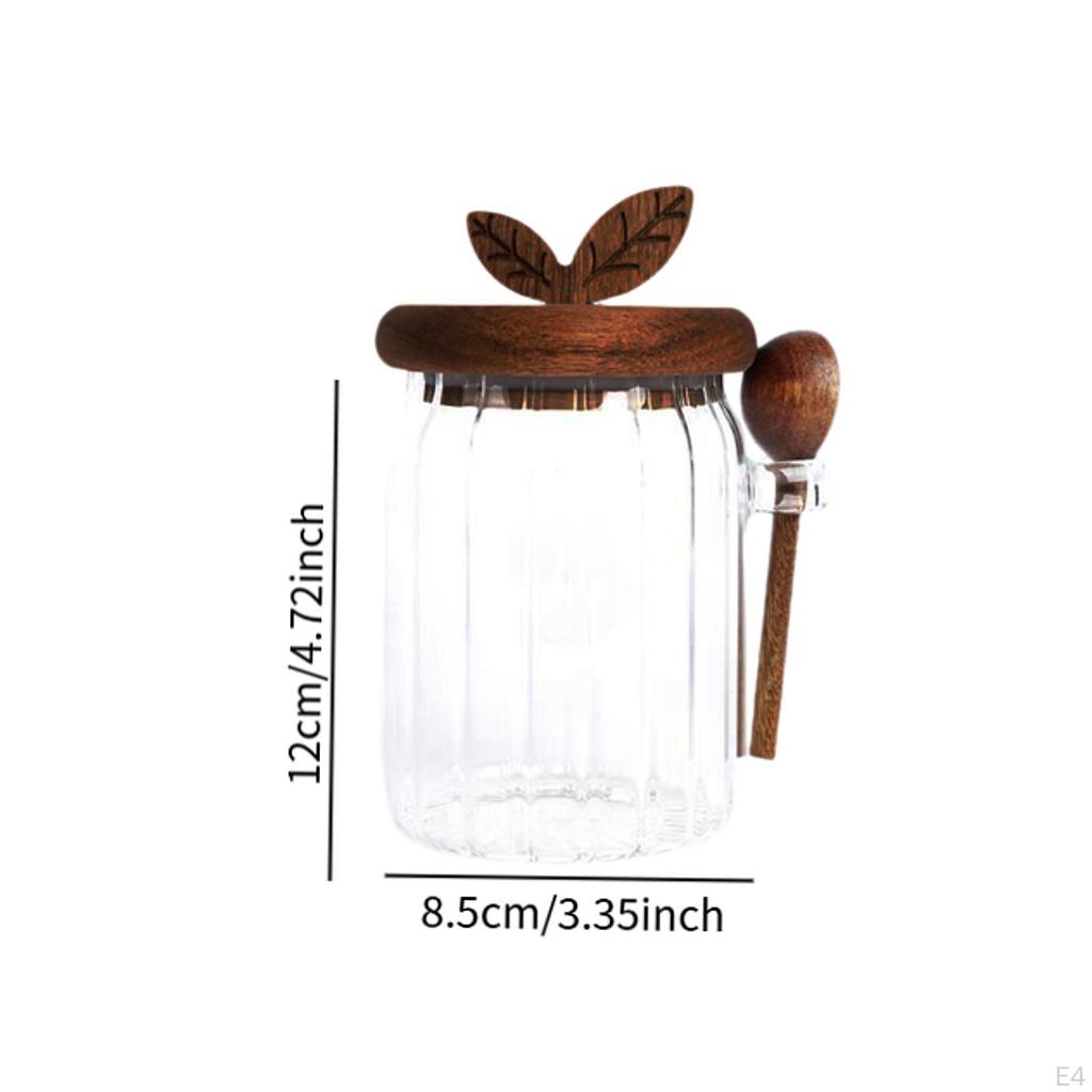 Airtight Glass Container with Wooden Lid for Food Storage