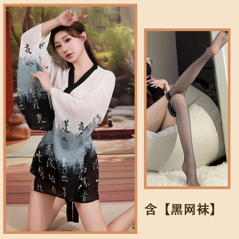 Sex underwear two-dimensional long-sleeved Hanfu seduction cosplay suit sexy women's pajamas