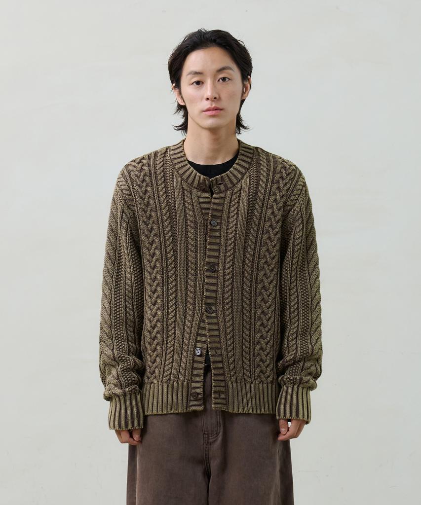 Knouun Faded Cable Knit (Brown)
