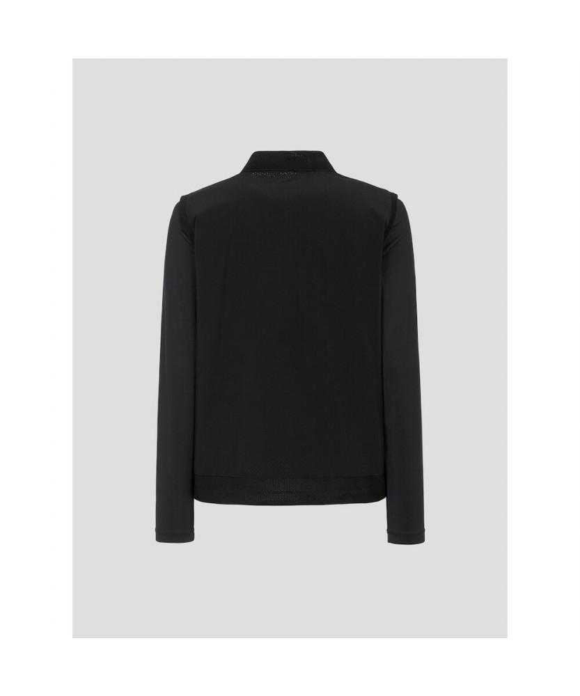 Beanpole Golf [B_Under] Women'S Perforated Mix Aio Collar T-Shirt - Black