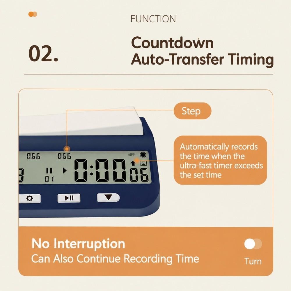 Compact Design Chess Timer Multifunctional Game Timer Portable Board Game Clock for Go