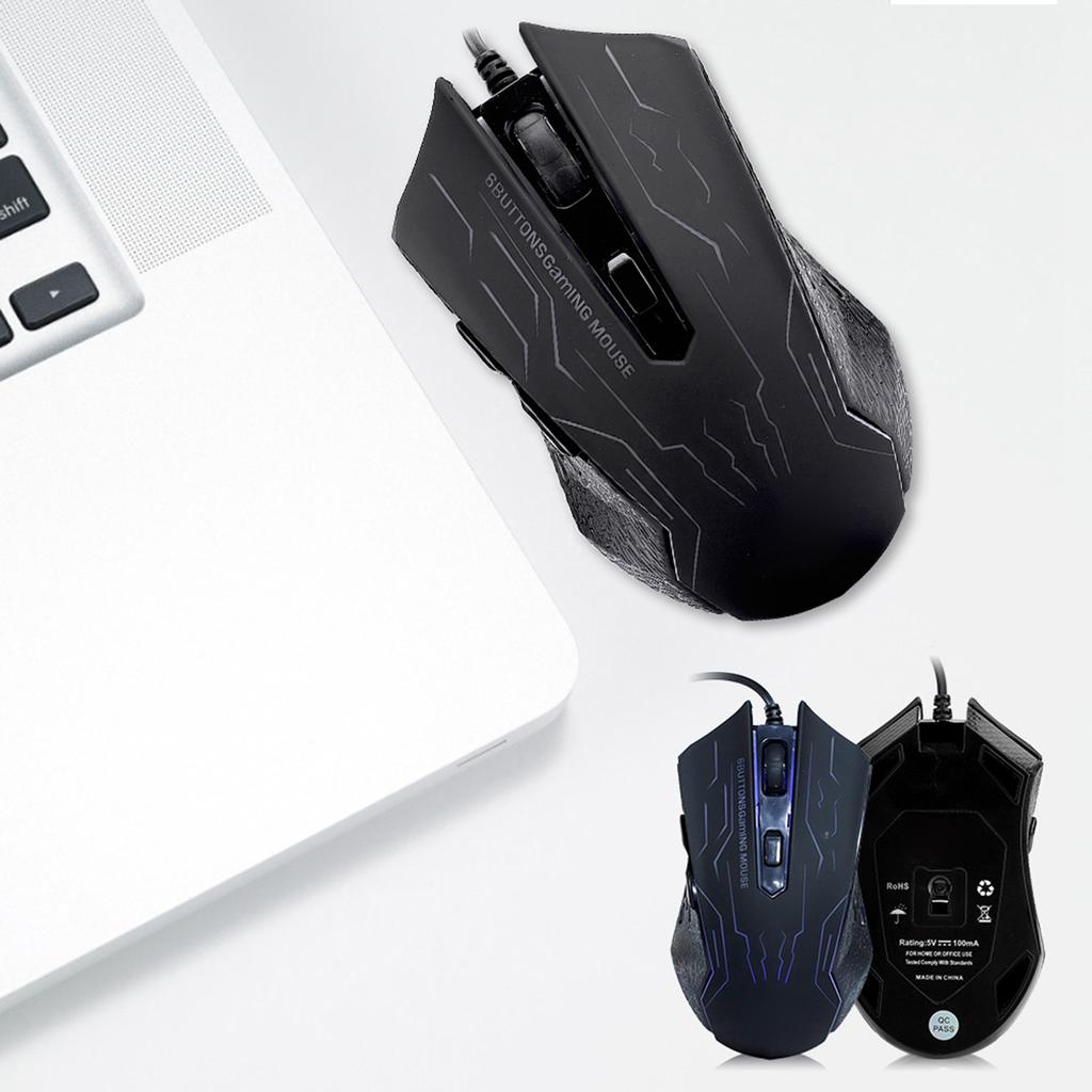 Silent Gaming Mouse USB Wired Desktop Laptop Mouse G6 1.5m 6-Gear Adjustable