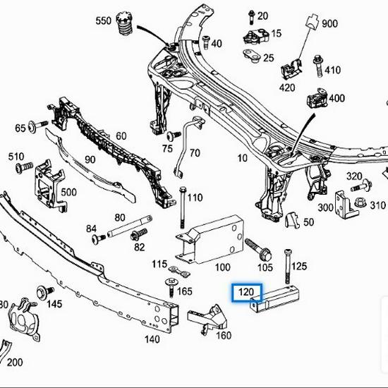 Mercedes-Benz W213 E300 Främre stötfångare Kollisionsbalk Fäste