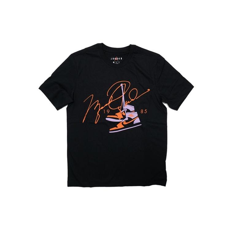Men s Jordan AJ85 Signature Printing Short Sleeve Black T-Shirt BQ5539-010 S