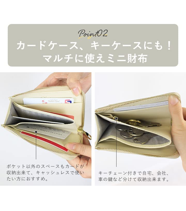 Lizdays Compact Mini Wallet with Genuine Cowhide Leather and Small Card Slots Women's (Navy)