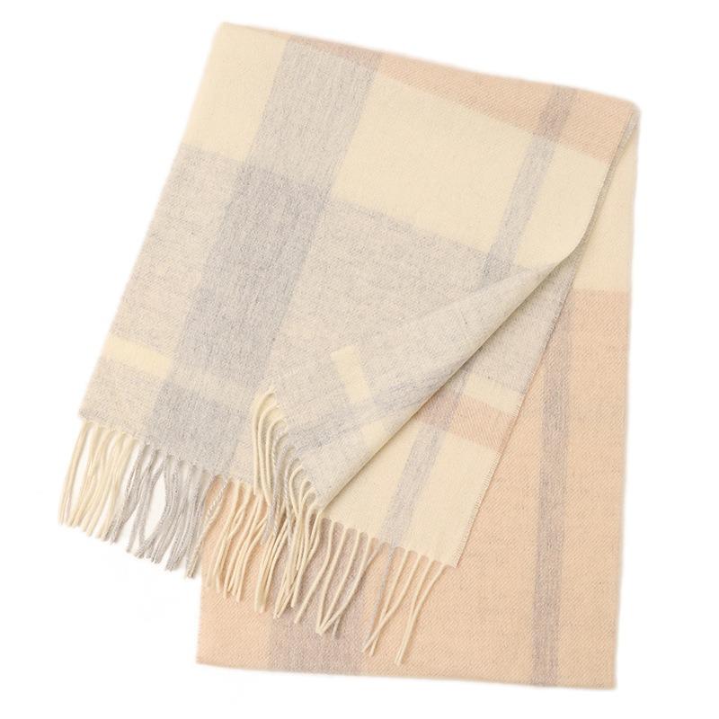 Hong Rong Unisex Wool Plaid Scarf - Warm for Autumn/Winter