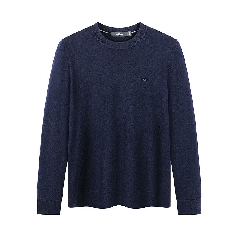 Qipilang Men's 100% Wool Round Neck Sweater