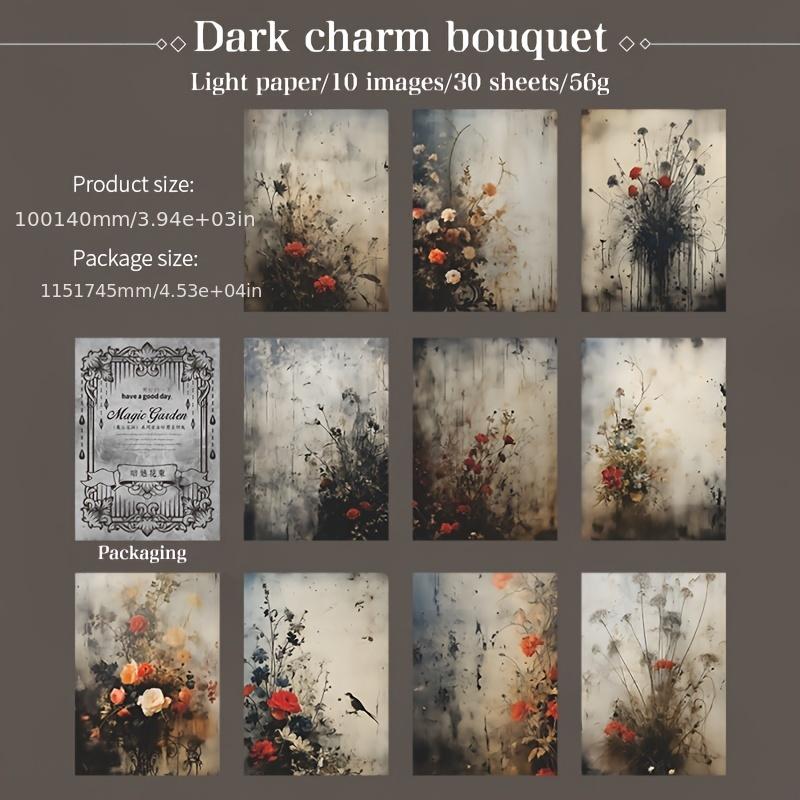 30 PCs Vintage INS Decorative Paper DIY Diary Album Scrapbooking Material Background Paper Hand Made Junk Journal Supplies