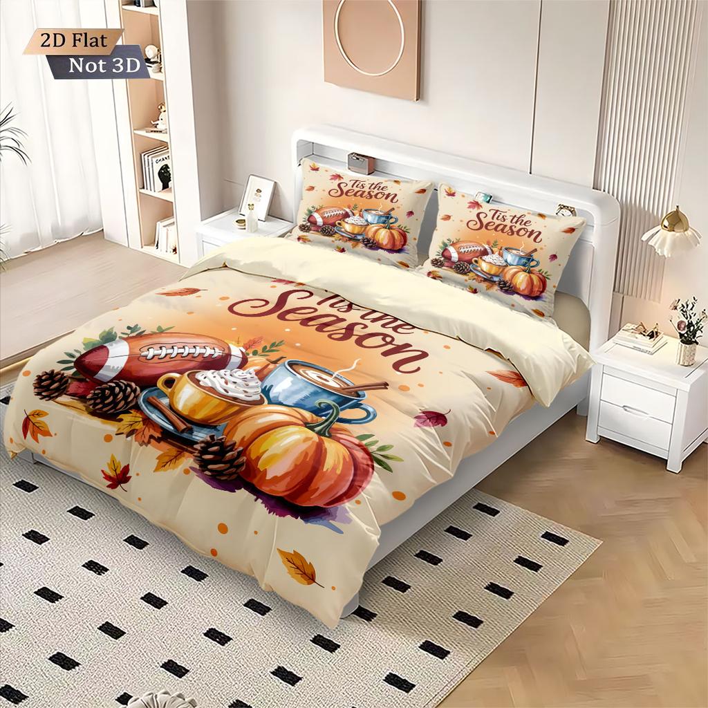 3Pcs Autumn Harvest Printed Coreless Bedding Comfortable Multi Size Bedroom And Dormitory Duvet Covers Machine Washable