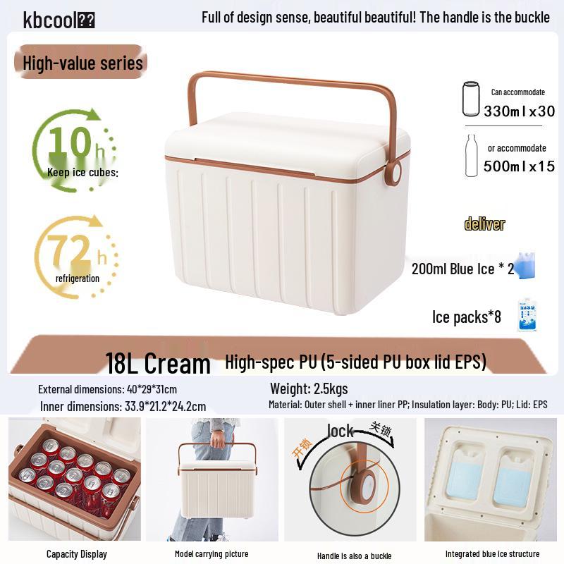 Kebao KBCool Insulated Ice Box Cooler for Camping, Ice Cream, Breast Milk & Fishing