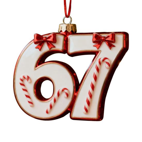 

67 Christmas Ornament 2D Flat Funny Six Seven Meme Christmas Decoration Gifts for Teens Adults Humor Lovers Q