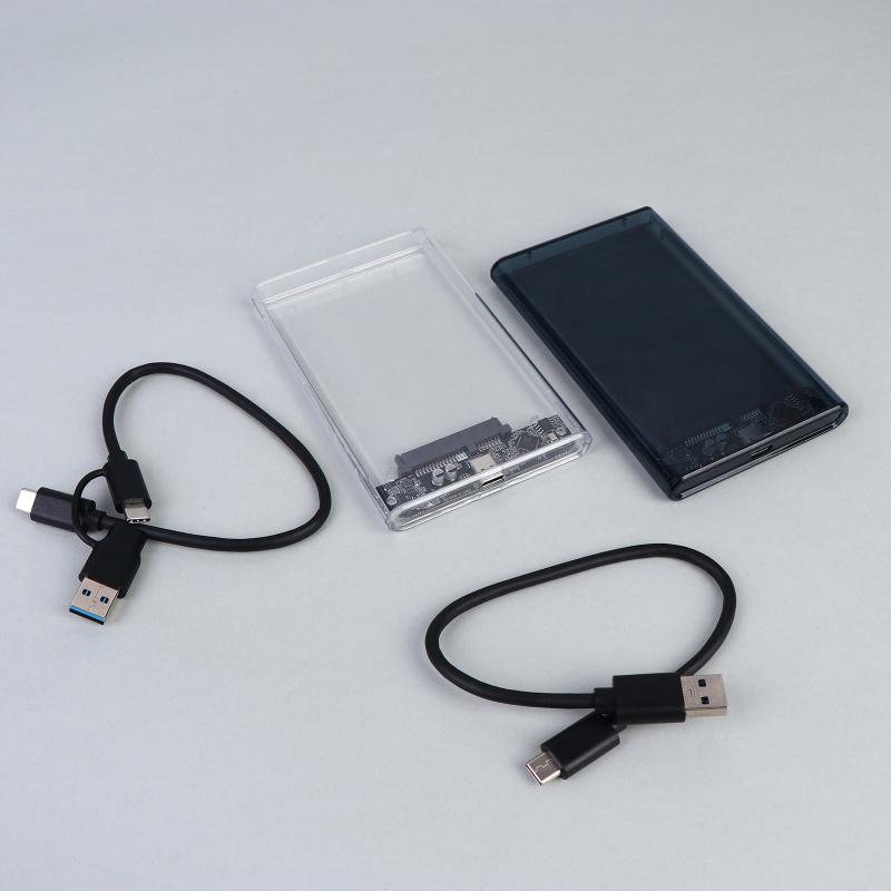 Usb Type C 2.5 Inch External Storage Case Sata To Usb 5Gbps Hdd Ssd Case Transparent Hard Drive Enclosure Support For Pc Laptops