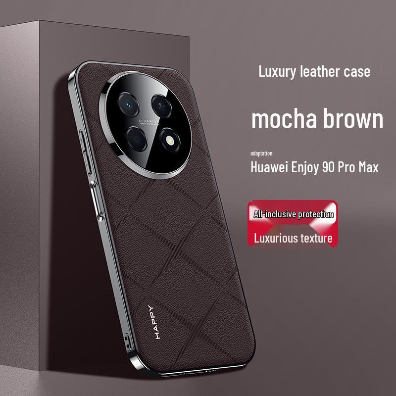 

Huawei Enjoy 90 Pro Max Plain Leather Anti-drop Phone Case with Full Lens Coverage and a Sleek, High-End Feel. Huawei Enjoy 90 Pro Max