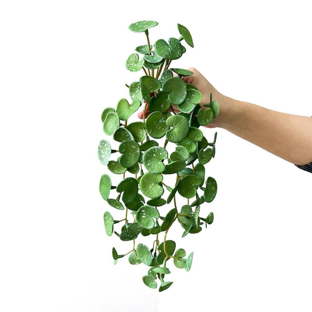 Long Artificial Plant Green Faux Copper Coin Grass Creative Succulent Plants Leaves  Home Office