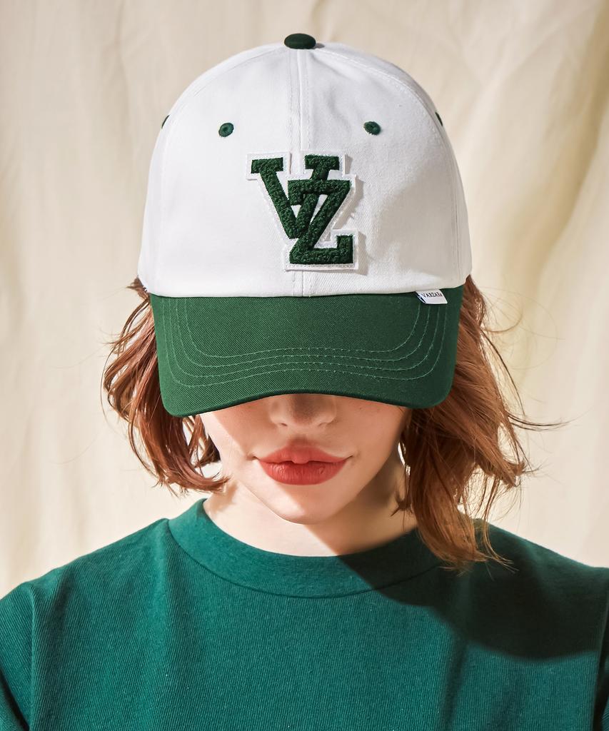Bajal Vz Applique Two-Tone Oversized Ball Cap Green