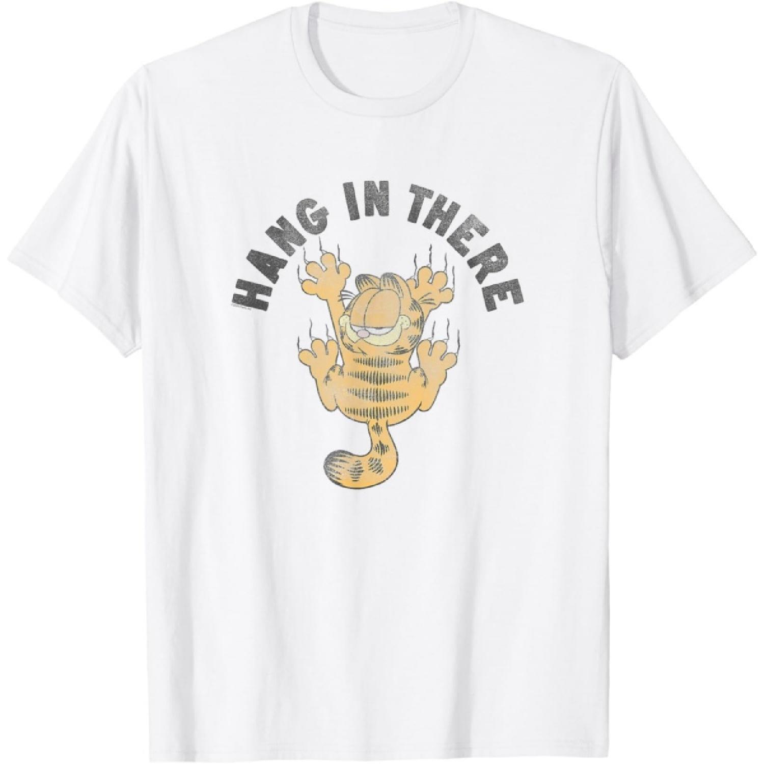 Garfield Hang in There Claw Marks Cartoon Cat T-Shirt XXXXXL белый