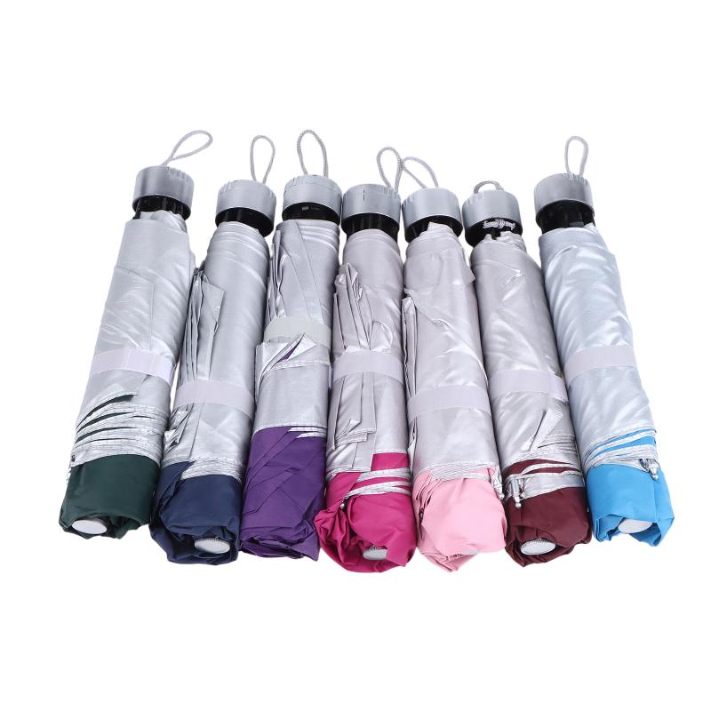 8 Bone Silver Glue Manual Folding Umbrella With Thick And Durable Keel Rain Sun Umbrellas Windproof Multi-Color Travel Umbrella