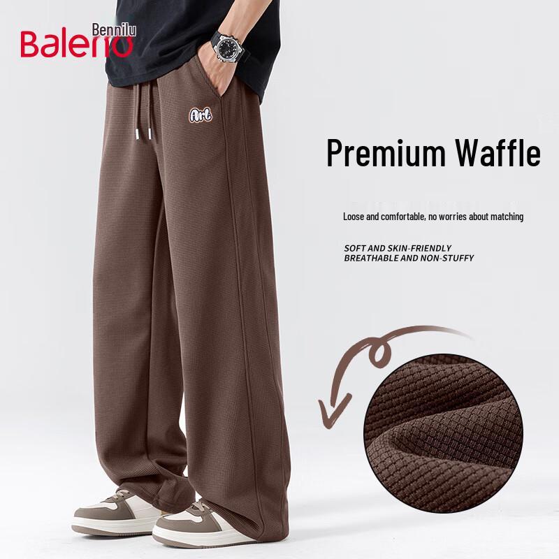 Baleno Men's Waffle Wide-Leg Sweatpants