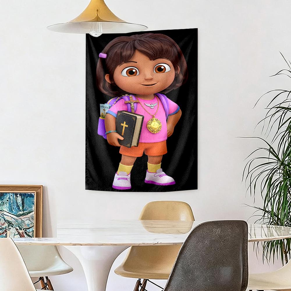 Dora Explorer Wall Decor Tapestry Art For Pet Memorial Birthdaywedding Party Backdrop Family Gift