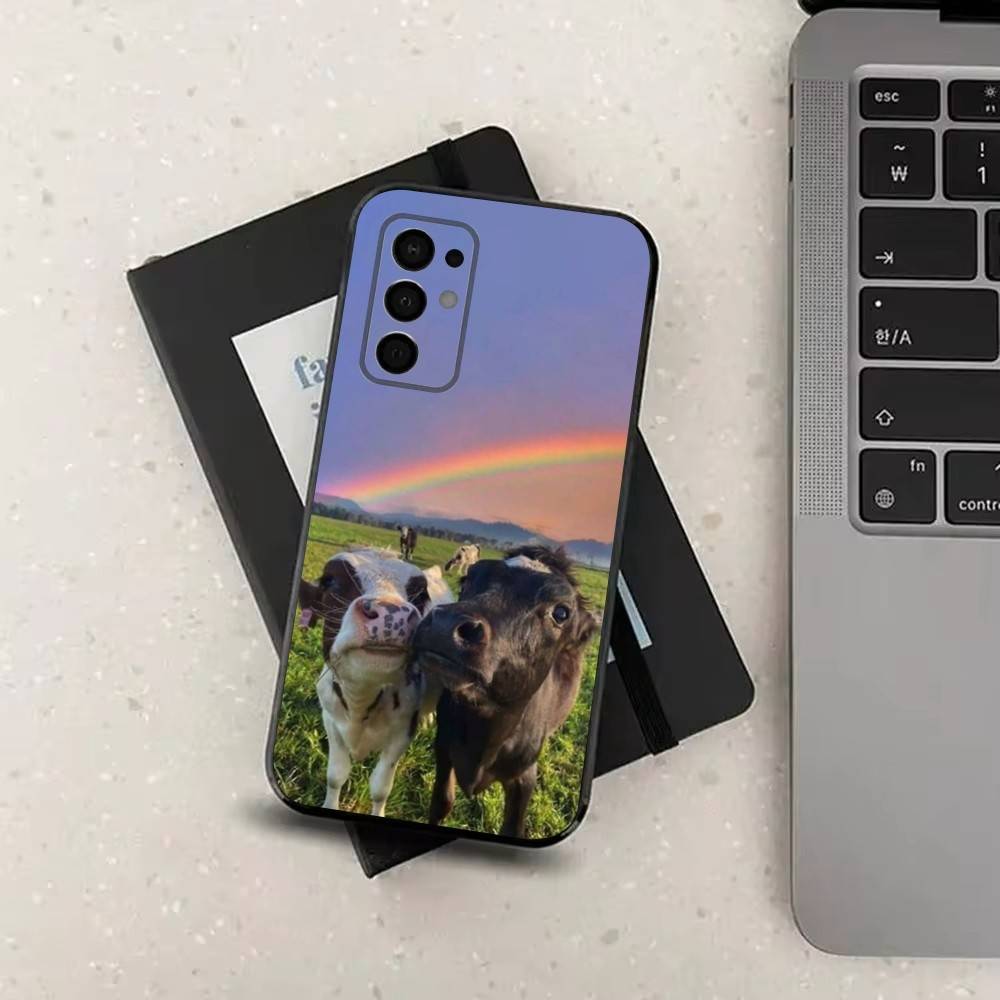 Animal Cute Dairy Cow Phone Case For Samsung Galaxy A73,31,32,72,41,J7,8,9,53,52,71,22,Note Soft Black Silicone Cover