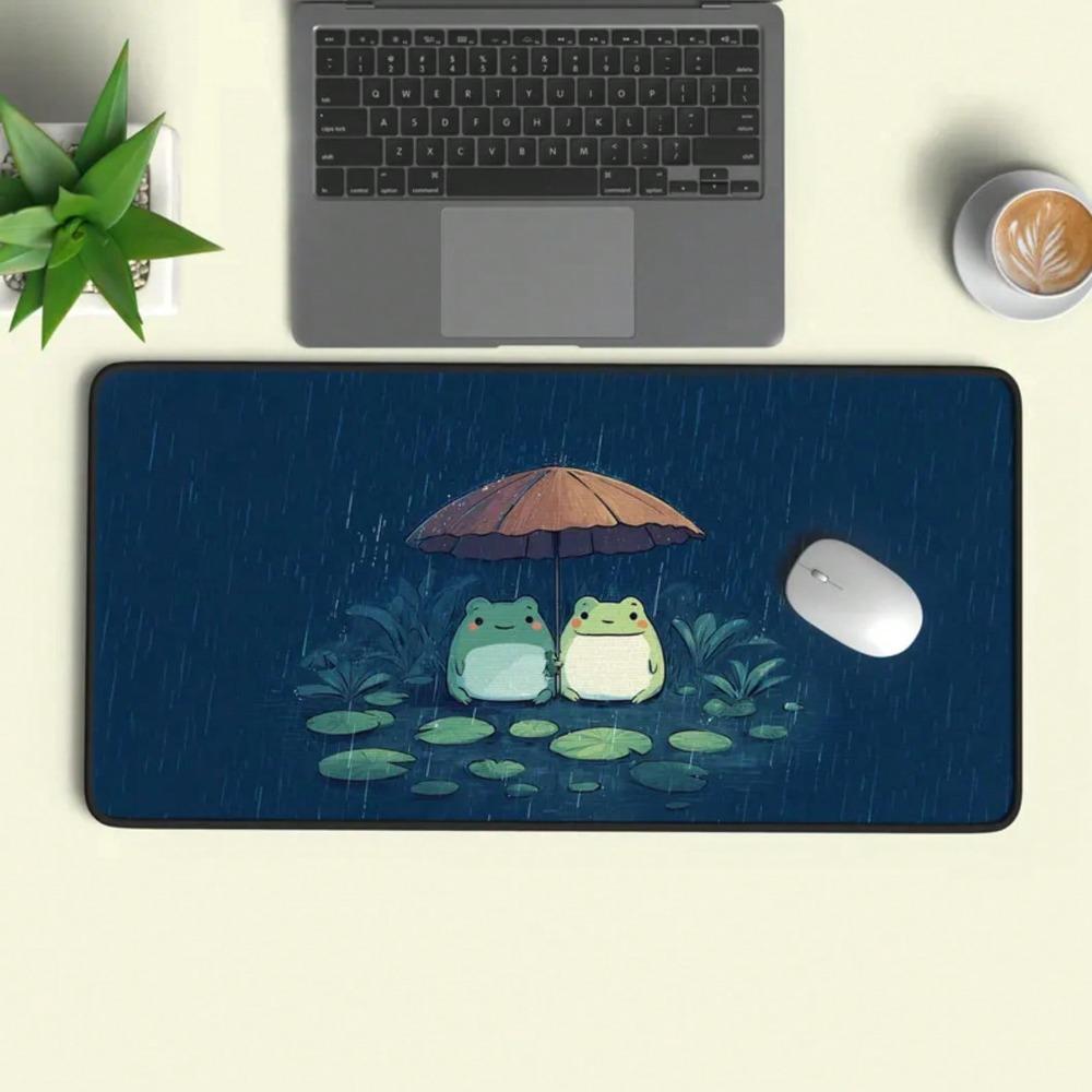 Lofi Frog Desk Mat Cozy Cute Aesthetic Deskmat XL Giant Mousepad Desk Pad For Home Office