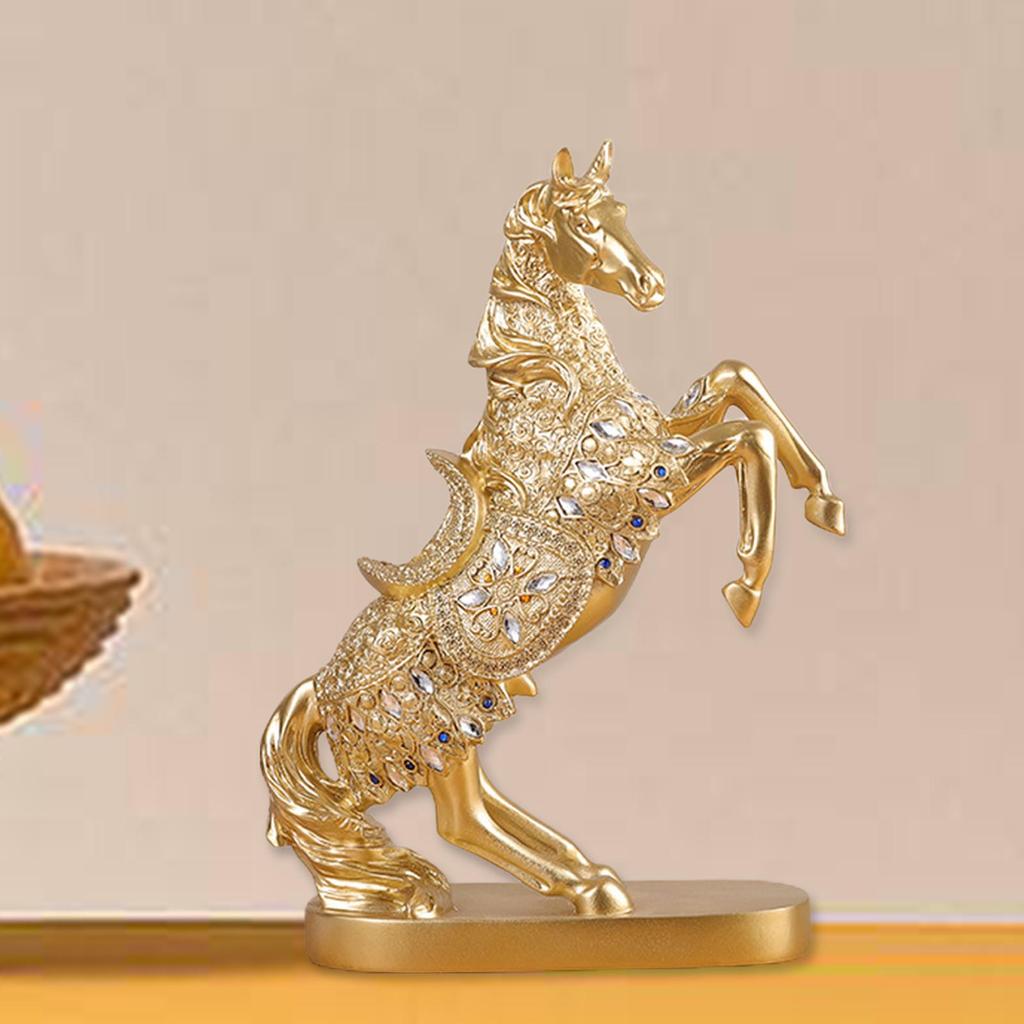Modern Horse Statue Figurine Collectible Desktop Decor Sculpture Figure Elegant Delicate for Bookshelf Home Office Cabinet Study