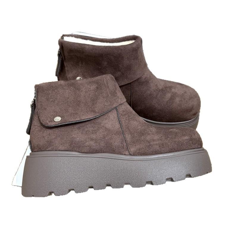 New Thick-soled Heightening Snow Boots Women's 2025 New Winter Warm Boken Shoes Piled Thickened Cotton Shoes Women's Boots