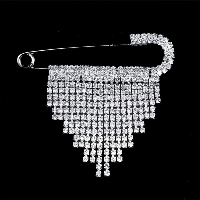 

Rhinestone Tassel Brooches For Women Unisex Lapel Sweater Suit Pins Casual Party Jewelry Accessories Friend Gifts Decoration