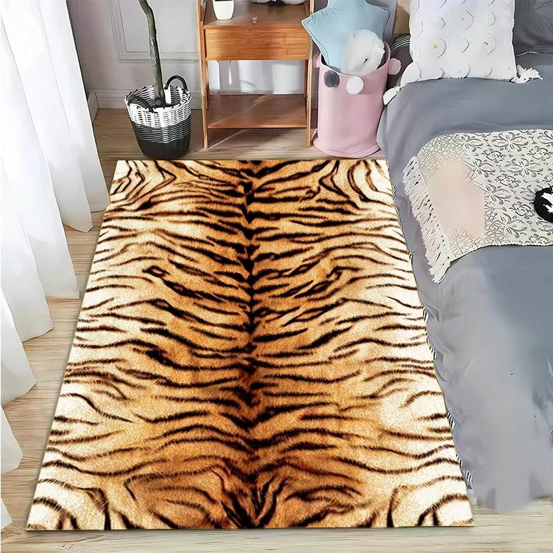 Leopard Print Printed Texture Fur Carpet For Living Room Panther Wild Tiger Lion Area Large Rug Non Slip Bathmat Home Decor Mat