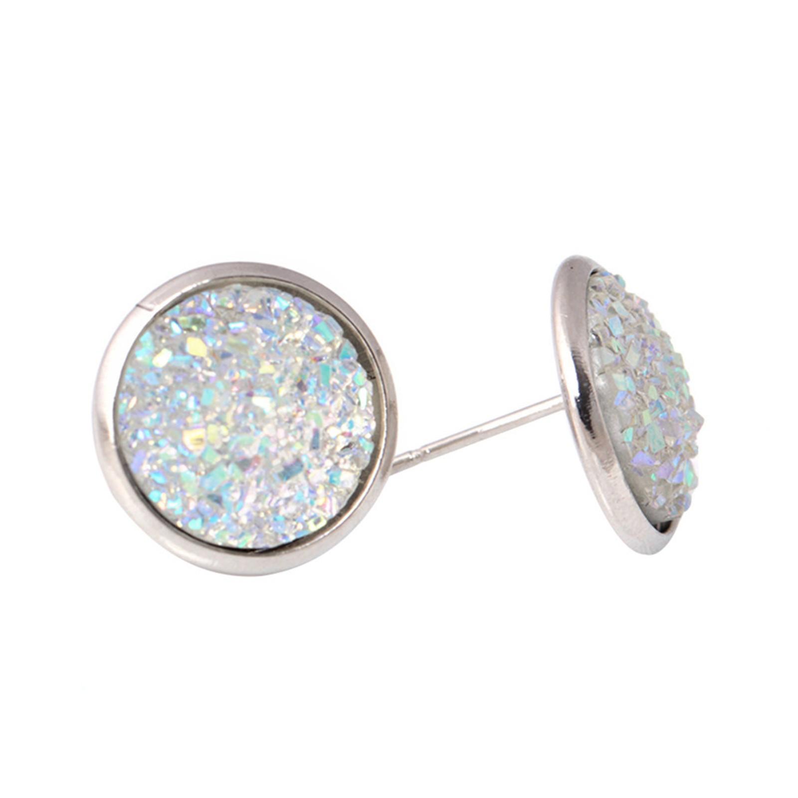 

Сладкие цветные серьги с блестками, серьги-гвоздики с цветными блестками, подарок на день рождения белый