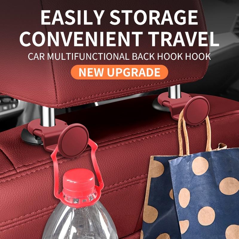 2Pcs Car Back Seat Hook Auto Interior Organizer Accessories 20Kg Heavy Duty For Grocery Bag Car Headrest Hanger Storage Hook