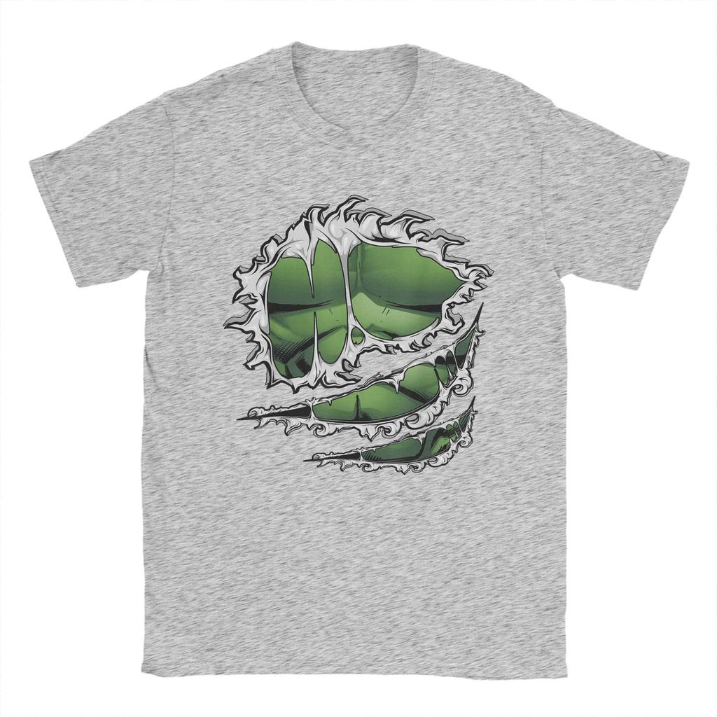 Avengers Hulk zerissene T-Shirts Unisex 100% Baumwolle Freizeit-T-Shirt Rundhals T-Shirt Kurzarm Kleidung Sommer