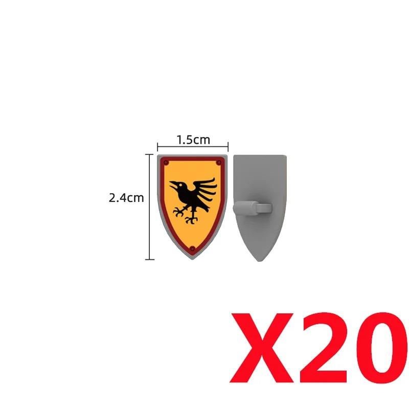 MOC Medieval Red Lion Black Eagle Castle Soldier Knight Horse Mount Building Block Military Figure Vest Armor Flag Toy Gift B036